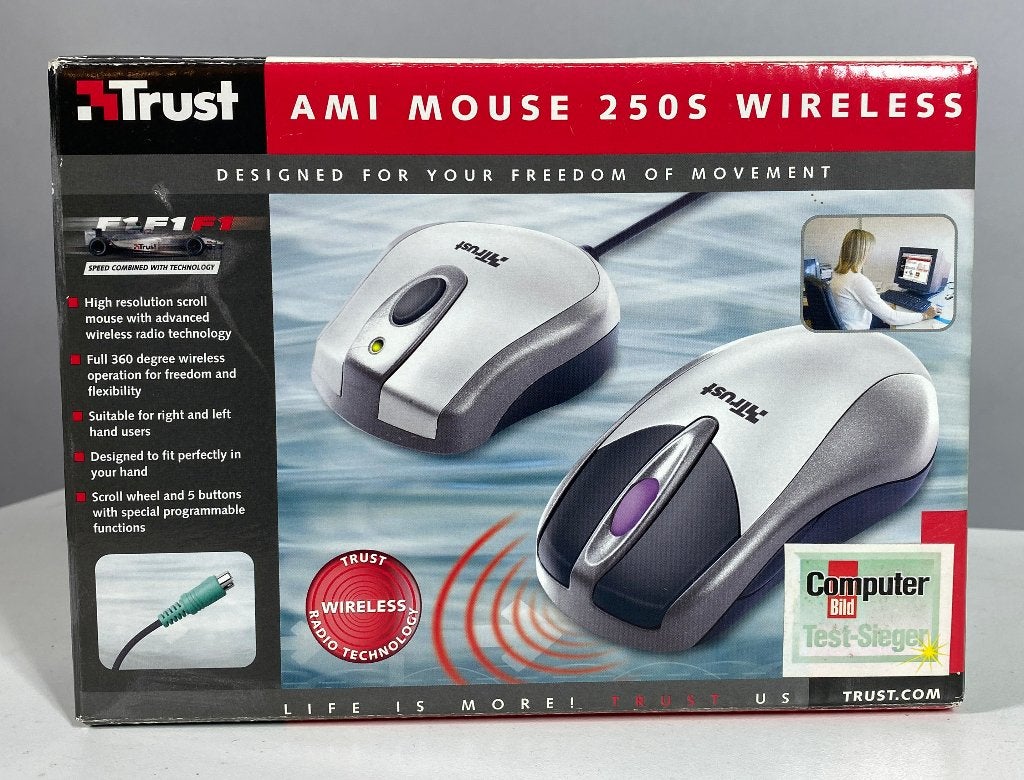 Trust Ami mouse 250S wireless PS/2 aansluiting, Computers en Software, Ophalen, Muis, Nieuw, Draadloos