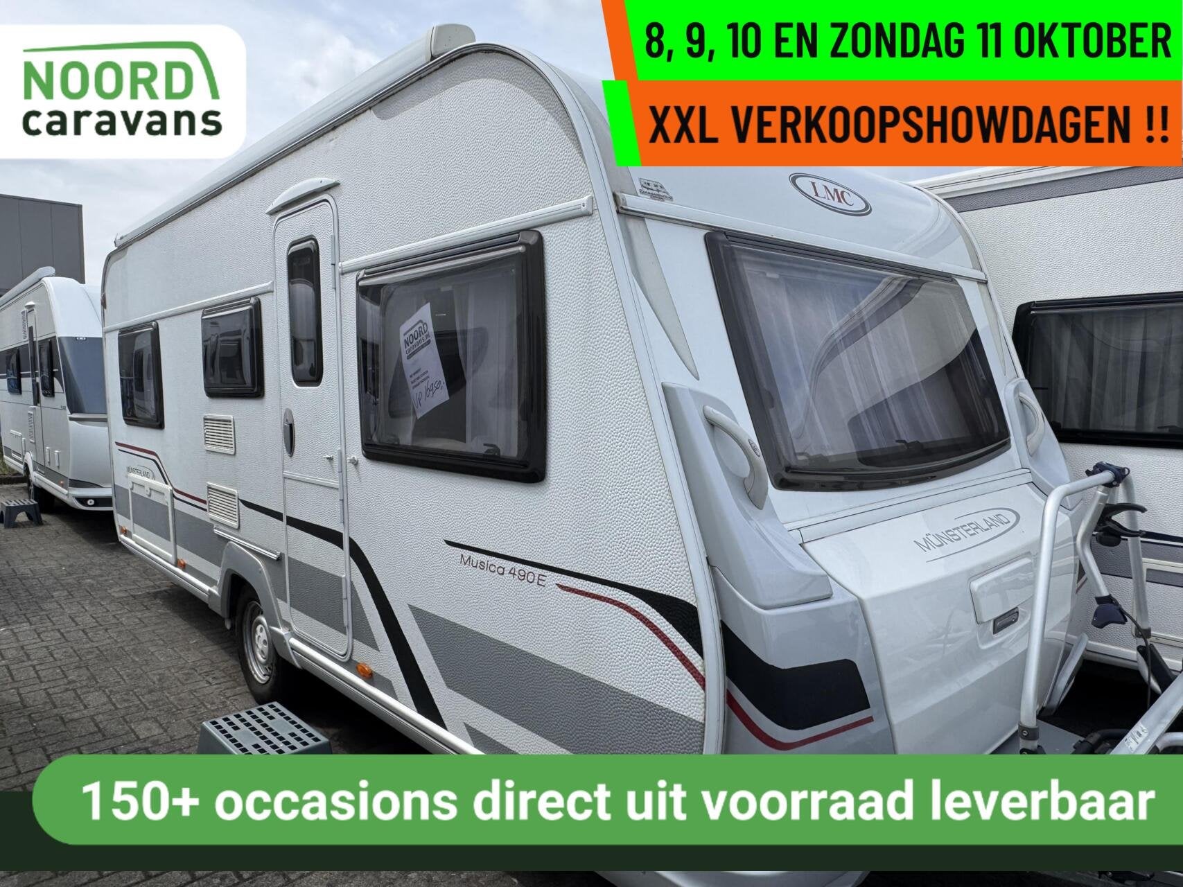 Lmc MUNSTERLAND MUSICA 490 E, ENKELE BEDDEN, RONDZIT, MOVER, Caravans en Kamperen, Rondzit, Bedrijf, Hordeur, LMC en Münsterland