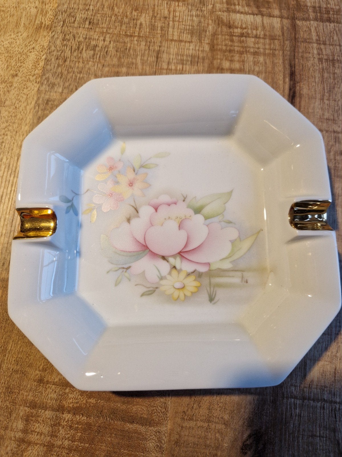 Limoges Angelique porseleinen asbak met bloemmotief, Ophalen of Verzenden