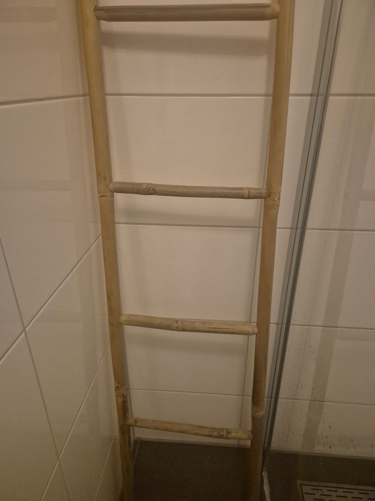 Bamboe handdoekenrek trap voor badkamer, Ophalen, Gebruikt, Bruin, Handdoekenrek