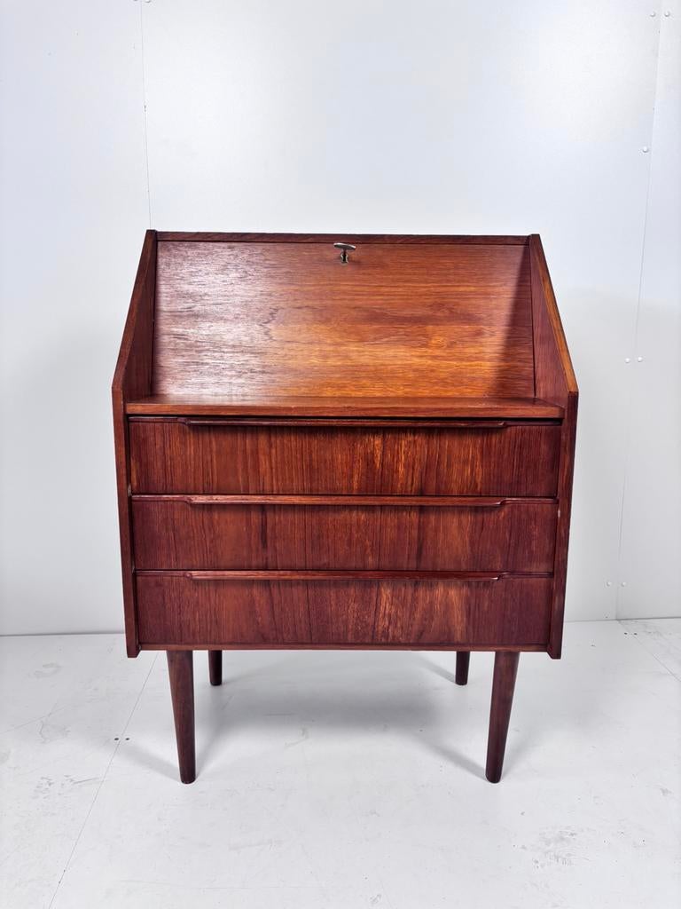 Vintage secretaire teak deens kast, Gebruikt, D, Ophalen, C