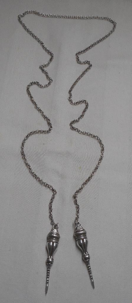 Zilveren jasseron ketting met breidoppen hooikaas nr.336, Verzenden, Zilver, Ketting