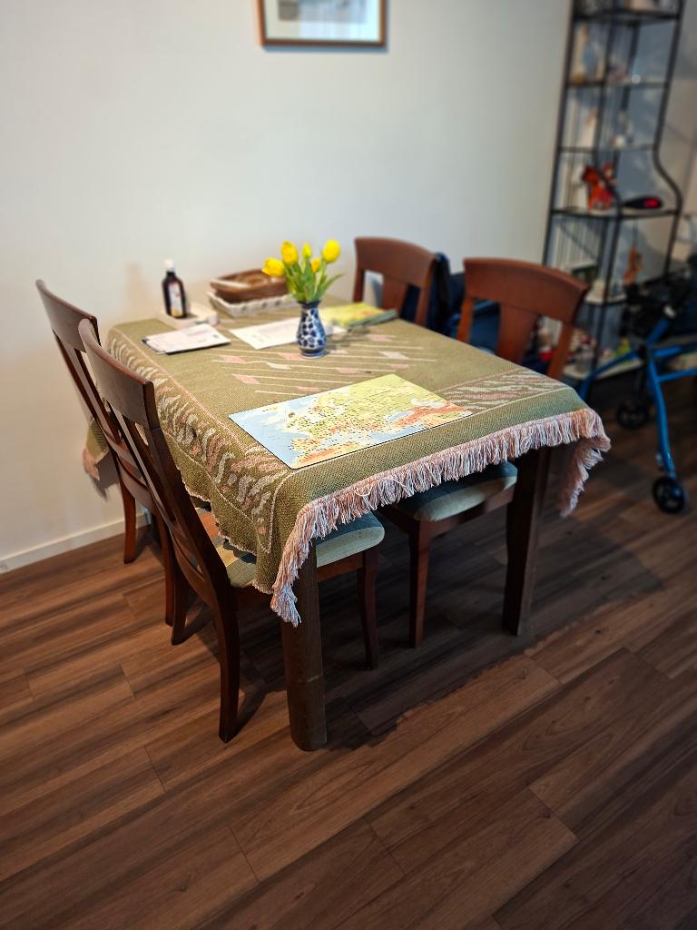 Eethoek, Huis en Inrichting, Ophalen, Zo goed als nieuw, Rechthoekige tafel 125 x 80, 4 tot 6 stoelen