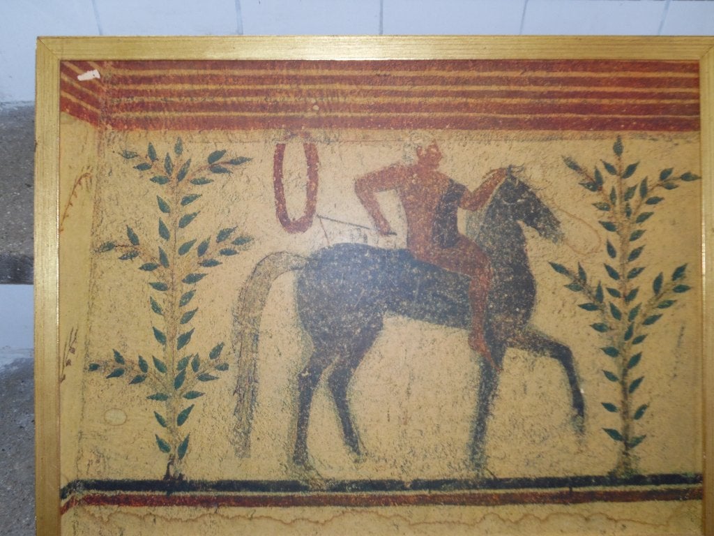 Schilderij (foto) strijder te paard, Antiek en Kunst, Kunst | Schilderijen | Klassiek, Ophalen