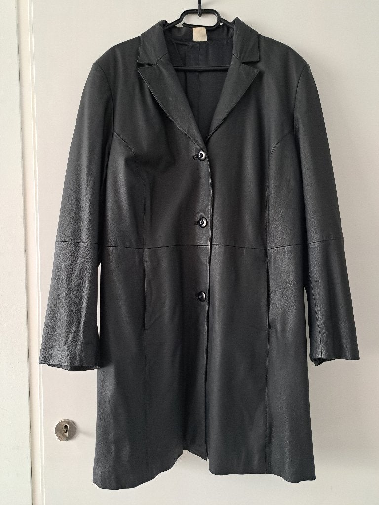 Leren jas M&S MODE 48, Zwart, Maat 46/48 (XL) of groter, Ophalen of Verzenden, Zo goed als nieuw