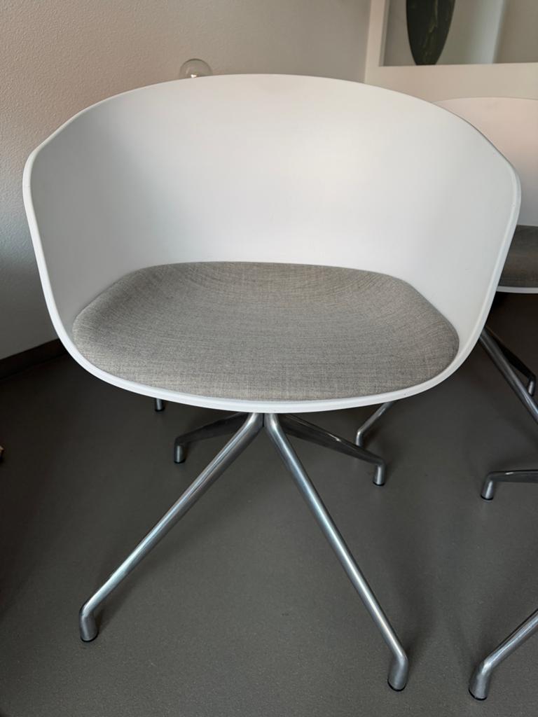 6x HAY AAC 20 draaistoelen wit / Kvadrat Remix / alu, Ophalen, Zo goed als nieuw, Wit, Vijf, Zes of meer stoelen