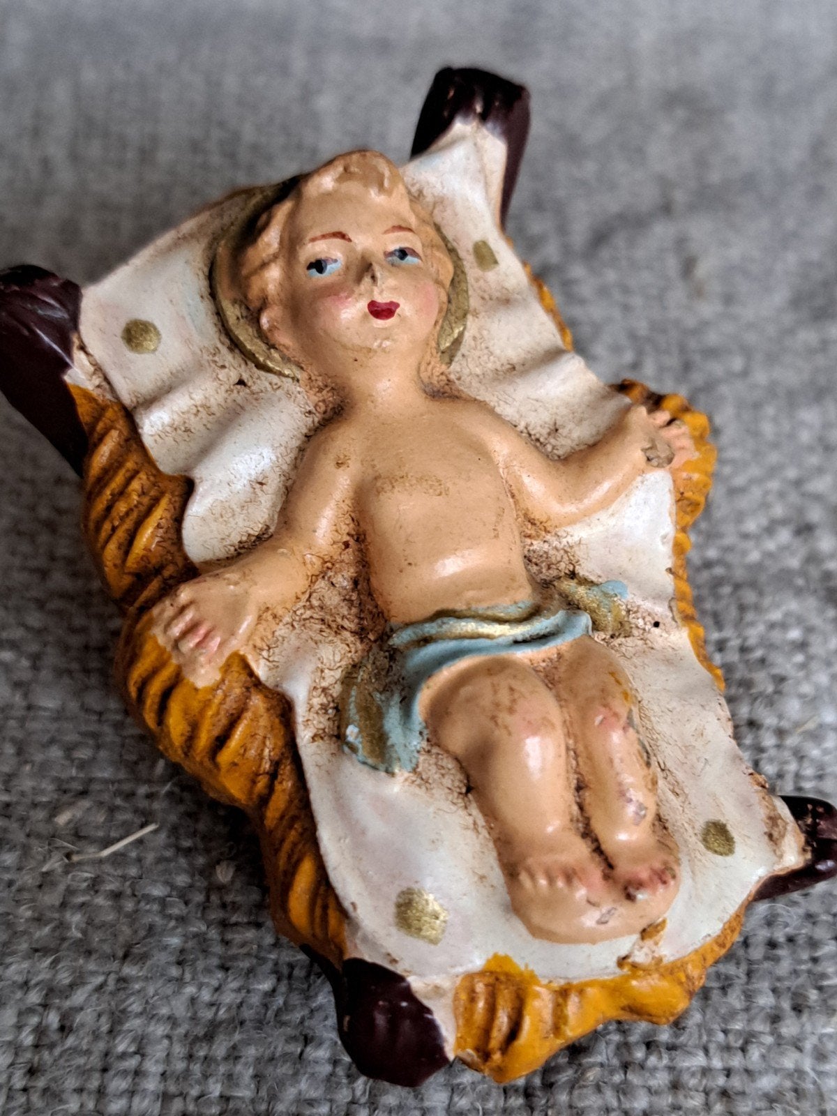 Vintage Kerstbeeldje Kindje Jezus - Made in Italy, Ophalen of Verzenden, Gebruikt