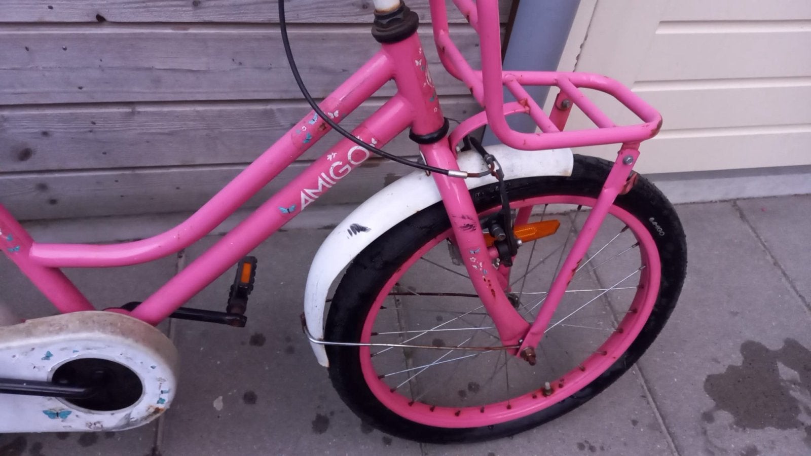 Roze kinderfiets Amigo 20 inch, Ophalen, Gebruikt, Velgrem, 20 inch of meer