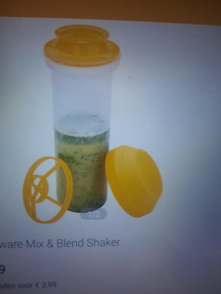 Shaker, beker van tupperware  in het hard blauw in plaats va, Ophalen of Verzenden, Beker of Kan
