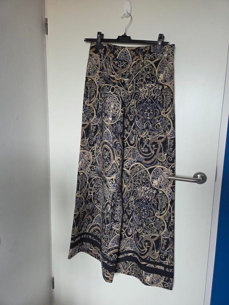 Leuke wijde broek met print, H&M, Blauw, Maat 42/44 (L), Ophalen of Verzenden