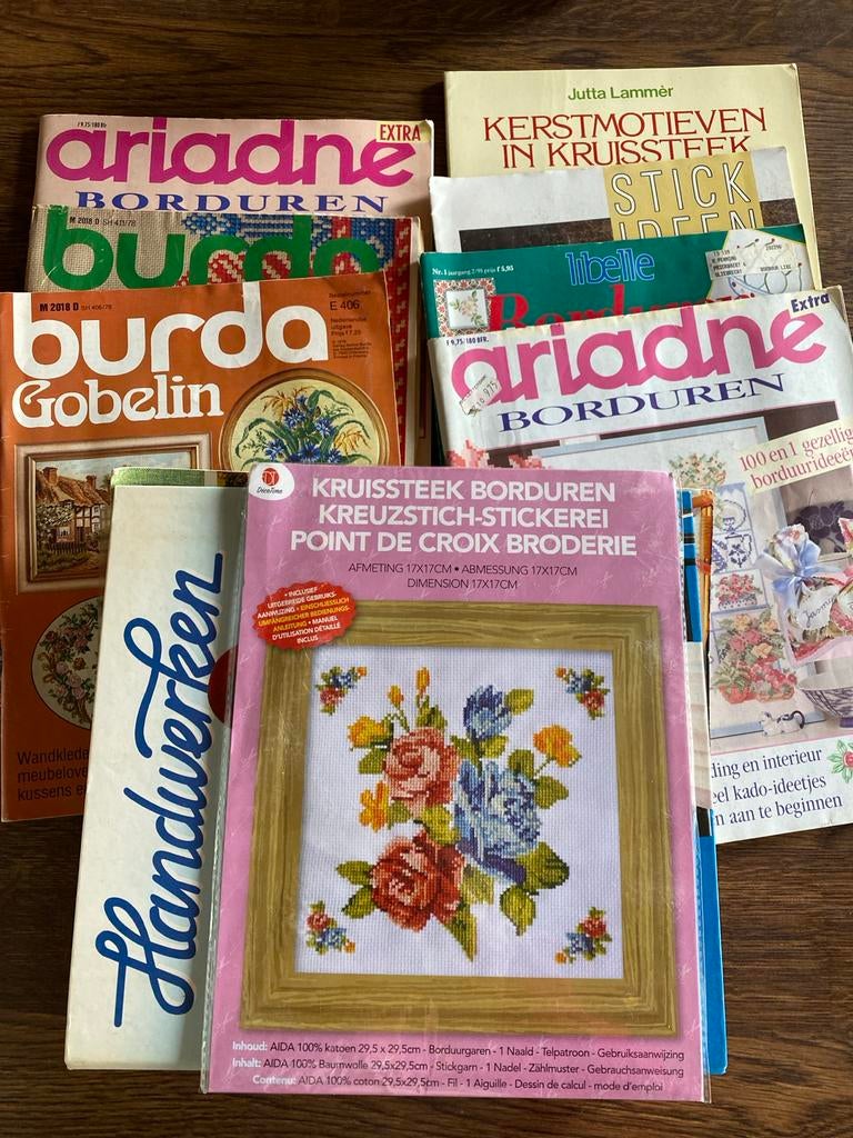 Borduurpakket: Tijdschriften, garens en patronen (gebruikt/n, Ophalen, Gebruikt, Handborduren, Overige typen