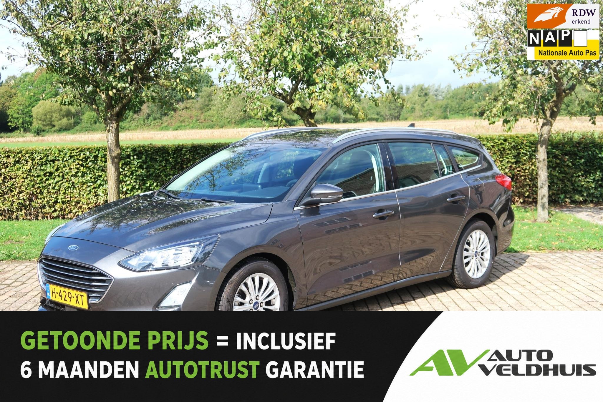 Ford Focus Wagon 1.0 EcoBoost Titanium Business, Auto's, Dealer onderhouden, Gebruikt, Met garantie (alle), Origineel Nederlands