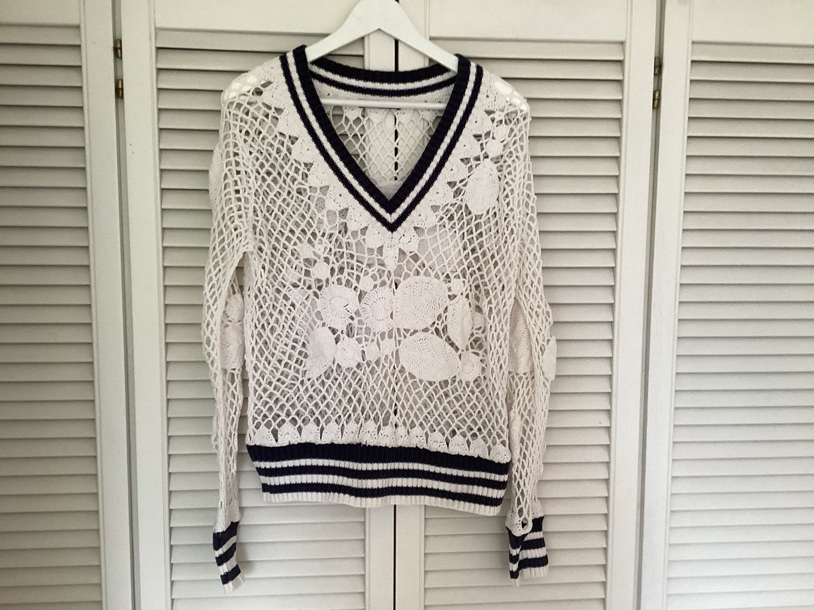 Gehaakte V-hals trui - Betty Barclay Knitwear, Wit, Maat 42/44 (L), Betty Barclay, Ophalen of Verzenden