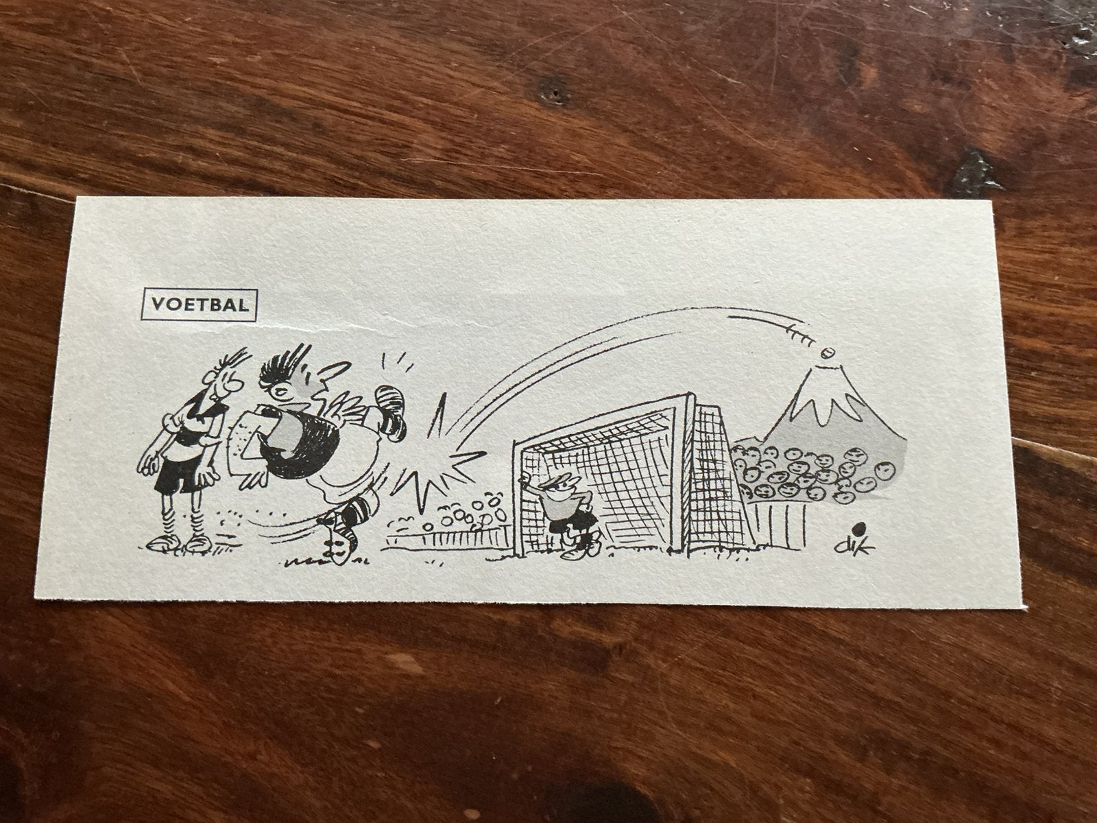 Voetbal karikatuur Dik Bruynesteyn, Verzenden, Knipsel(s)