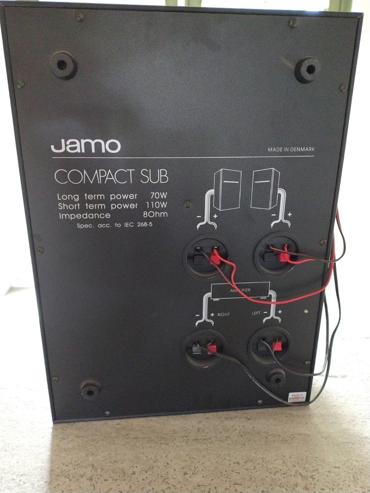 Jamo Compact Subwoofer - Krachtige bas voor uw home cinema, Audio, Tv en Foto, Ophalen, Subwoofer, 60 tot 120 watt, Jamo