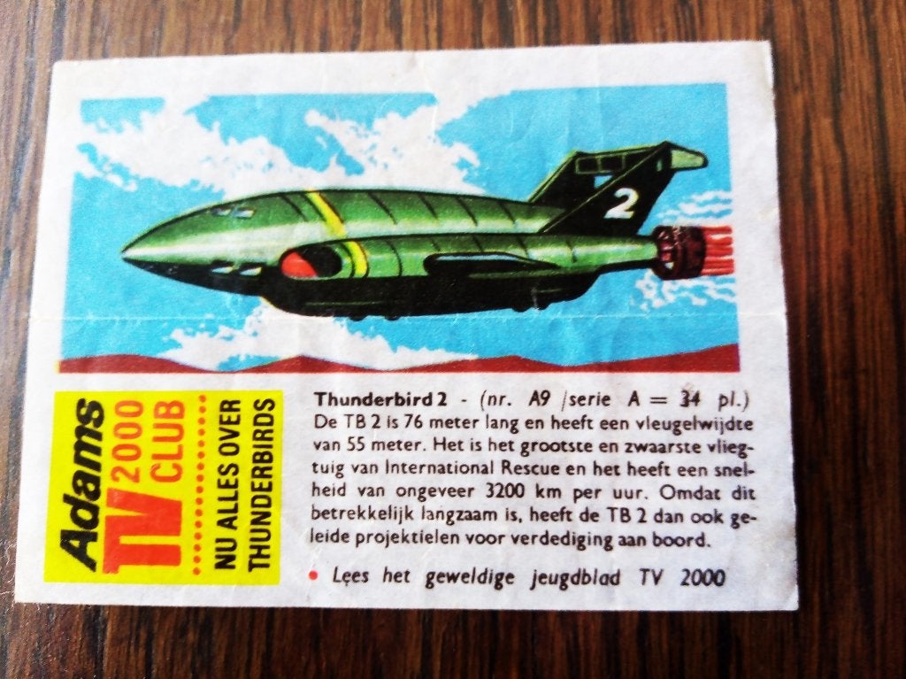 thunderbird 2 nr.A-1581966* adams serie tv 2000 club, Alle leeftijden, Ophalen of Verzenden, Gebruikt, Science Fiction en Fantasy