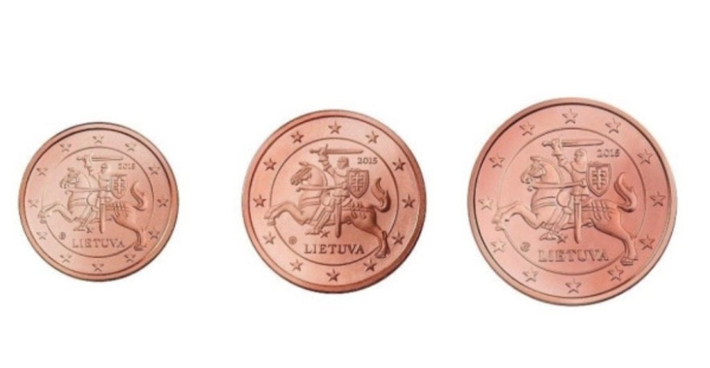 1+2+5 cent uit verschillende landen vanaf 1 euro, Ophalen of Verzenden, Overige landen, 5 cent, Setje