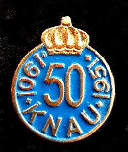 K.N.A.U 1901-1951 -50- speld, Verzamelen, Speldjes, Pins en Buttons, Verzenden, Nieuw, Sport, Speldje of Pin