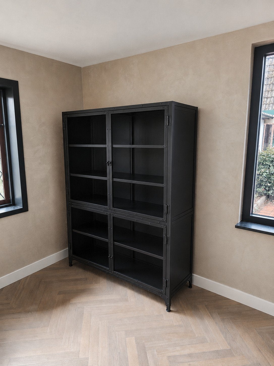 Metalen vitrinekast van Giga Meubel 183x138x48cm, Ophalen, 100 tot 150 cm, Glas, 25 tot 50 cm