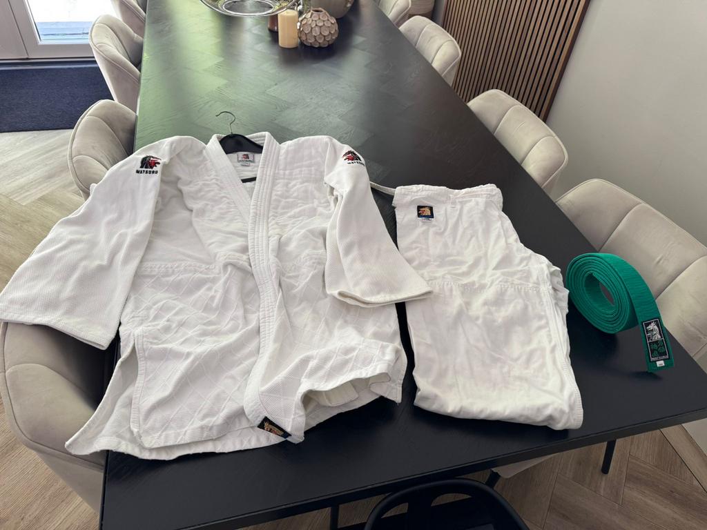 Judo pak Matsuru met groene band - Maat 190, Judo, Groter dan maat XL, Ophalen, Nieuw