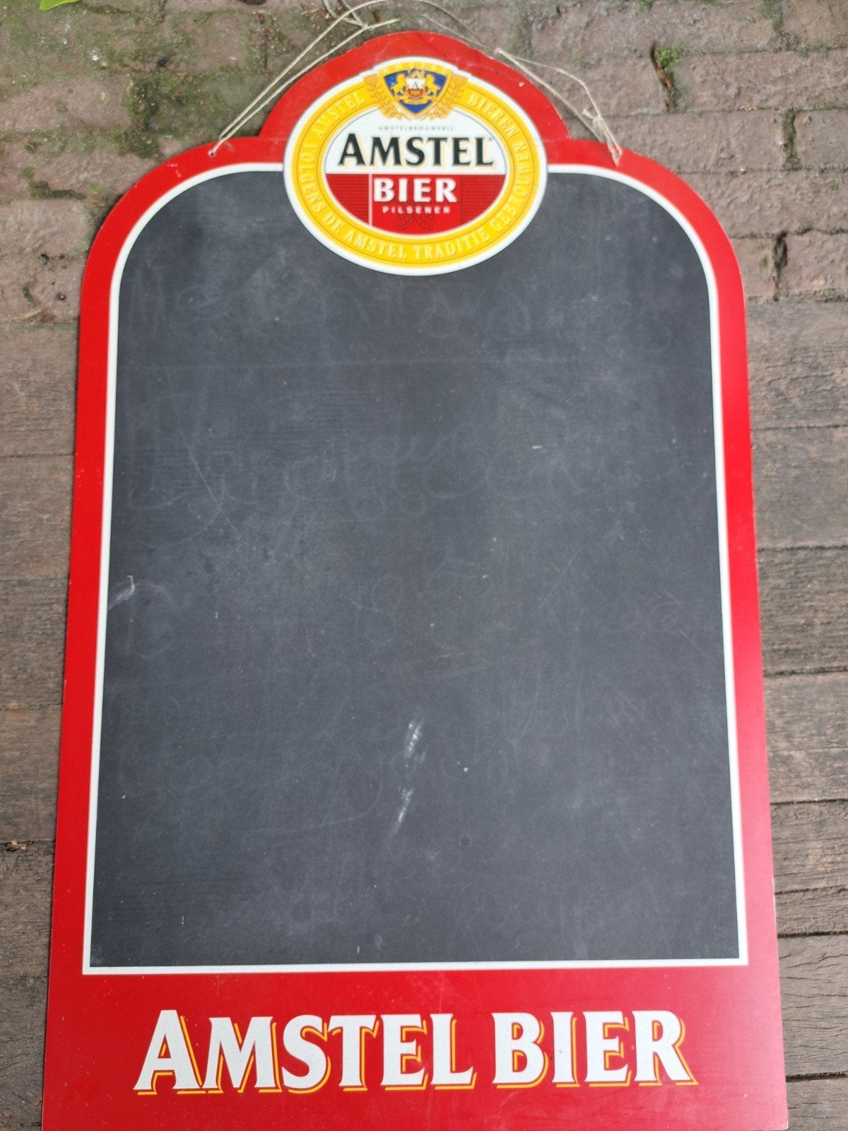Vintage Amstel Bier krijtbord 50 x 80 cm- Muurbord, Ophalen of Verzenden