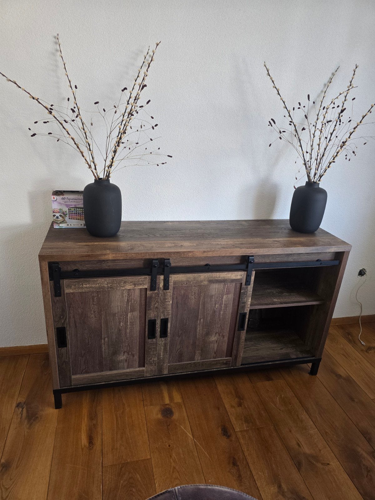Stoere industriële dressoir/tv-meubel met schuifdeuren, 100 tot 150 cm, Nieuw, Minder dan 100 cm, Industrieel