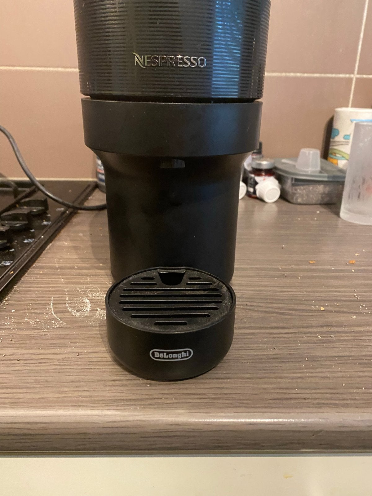 Nespresso De'Longhi vurtuo Koffiezetapparaat - Zwart, Ophalen, Koffiepads en cups, Espresso apparaat, Zo goed als nieuw