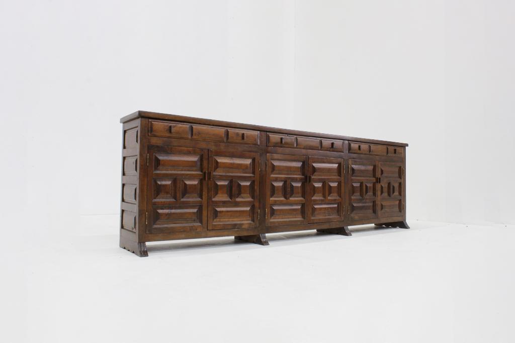 Vintage brutalist dressoir  jaren 70, Gebruikt, Met deur(en), Design, Ophalen of Verzenden
