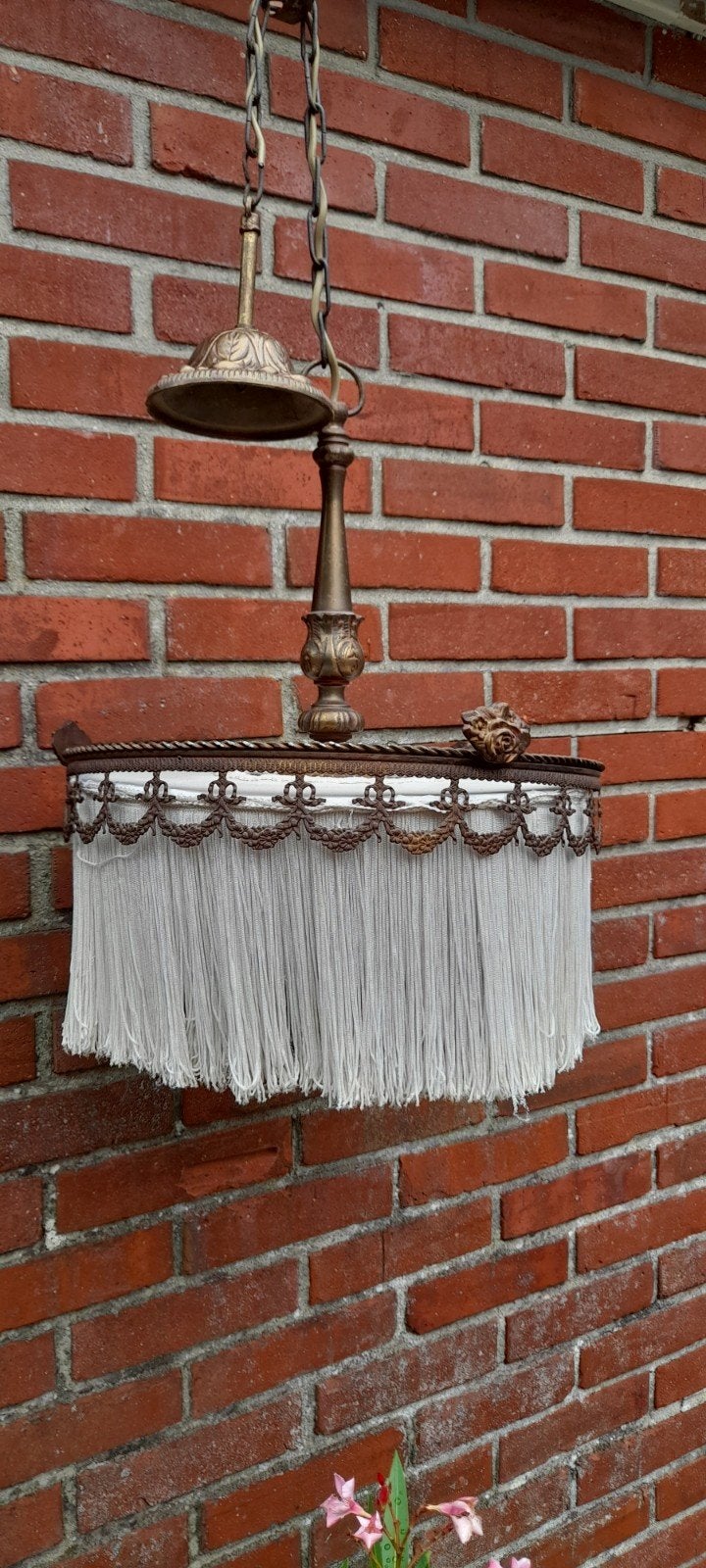 Vintage hanglamp met franjes en decoratieve details, Ophalen