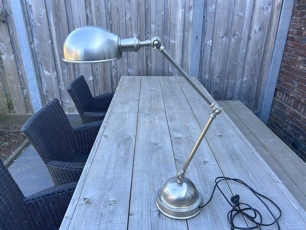 Industriële Bureaulamp Tafellamp Aluminium, Ophalen of Verzenden, Gebruikt, Metaal, 50 tot 75 cm