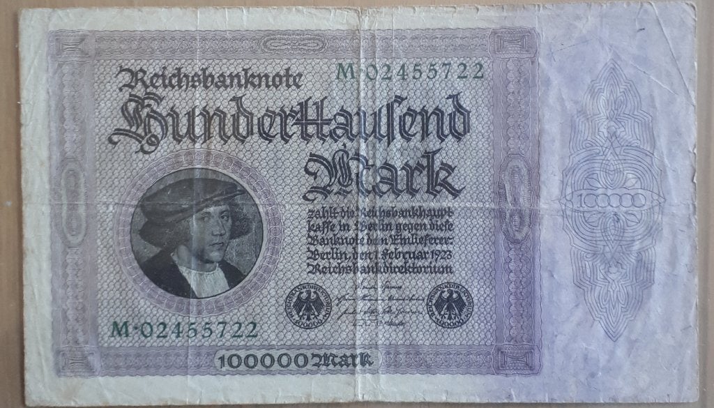 DUITSLAND: 100000 MARK 1/2/1923 P83a, Postzegels en Munten, Bankbiljetten | Europa | Niet-Eurobiljetten, Ophalen of Verzenden