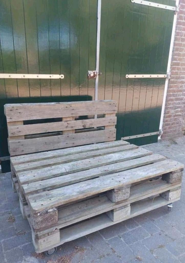 Palletbank, Tuin en Terras, Tuinbanken, Gebruikt, Hout, Ophalen