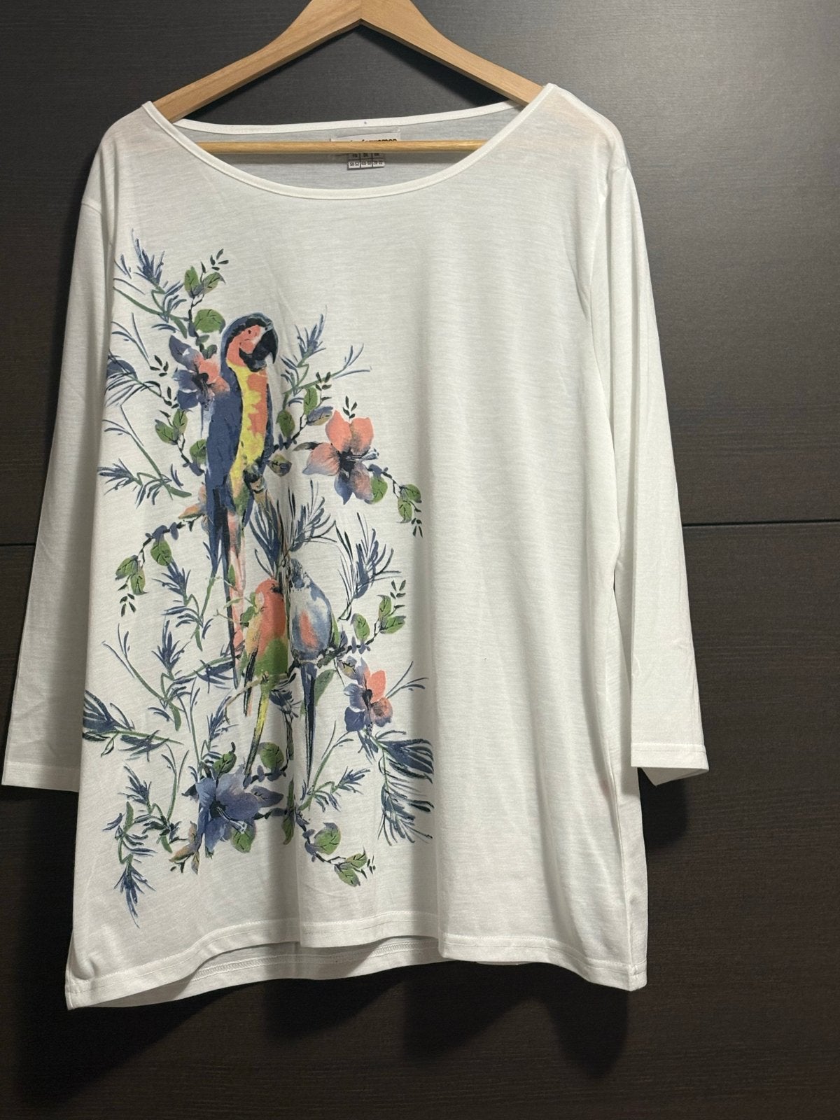 Atlas for Women T-shirt met papegaaienprint, maat 46/48 (XL), Kleding | Dames, Wit, Maat 46/48 (XL) of groter, Nieuw, Ophalen of Verzenden