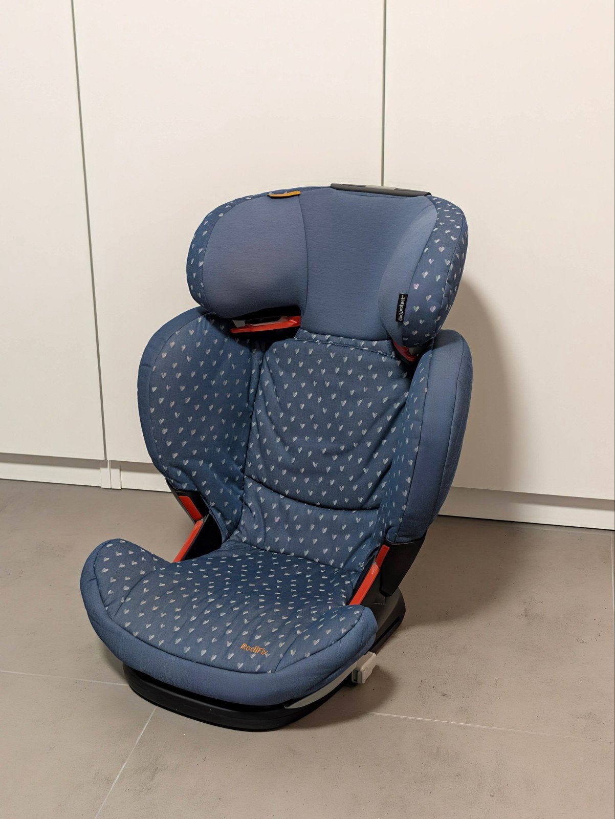 Maxi Cosi Rodifix Autostoel - Denim Hearts, Ophalen, Autogordel of Isofix, Gebruikt, 15 t/m 36 kg