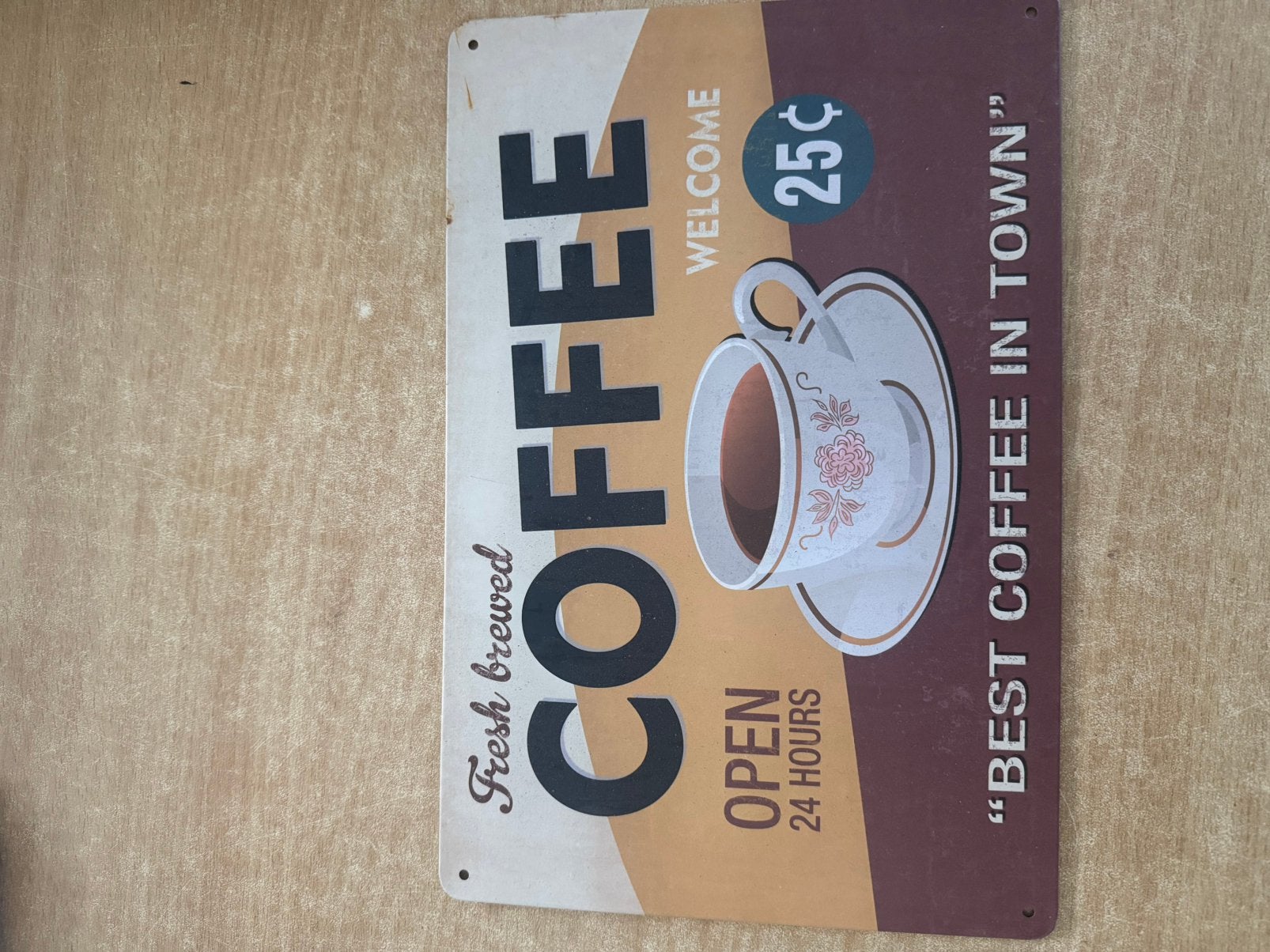 Reclamebord koffie vintage bar mancave kroeg tuin, Ophalen of Verzenden, Nieuw