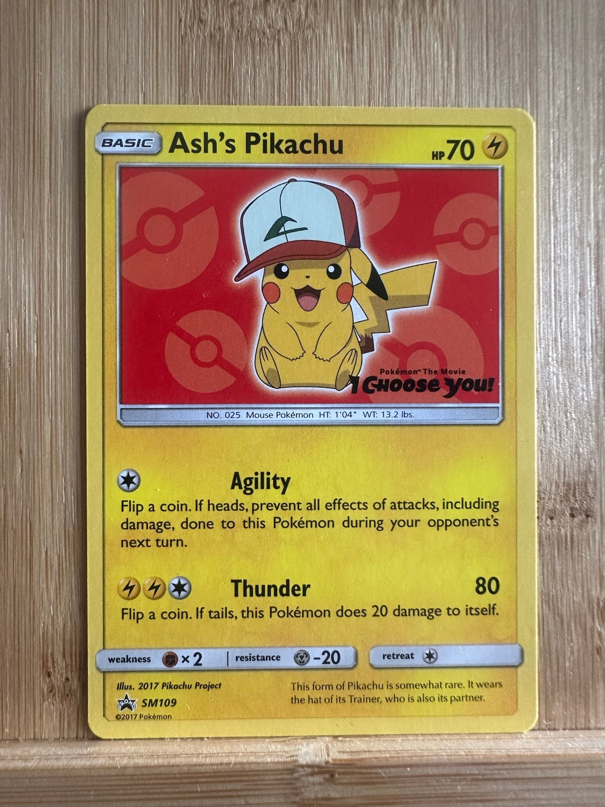 Ash's Pikachu Pokémon Kaart SM109 - I Choose You!, Verzenden, Zo goed als nieuw, Losse kaart