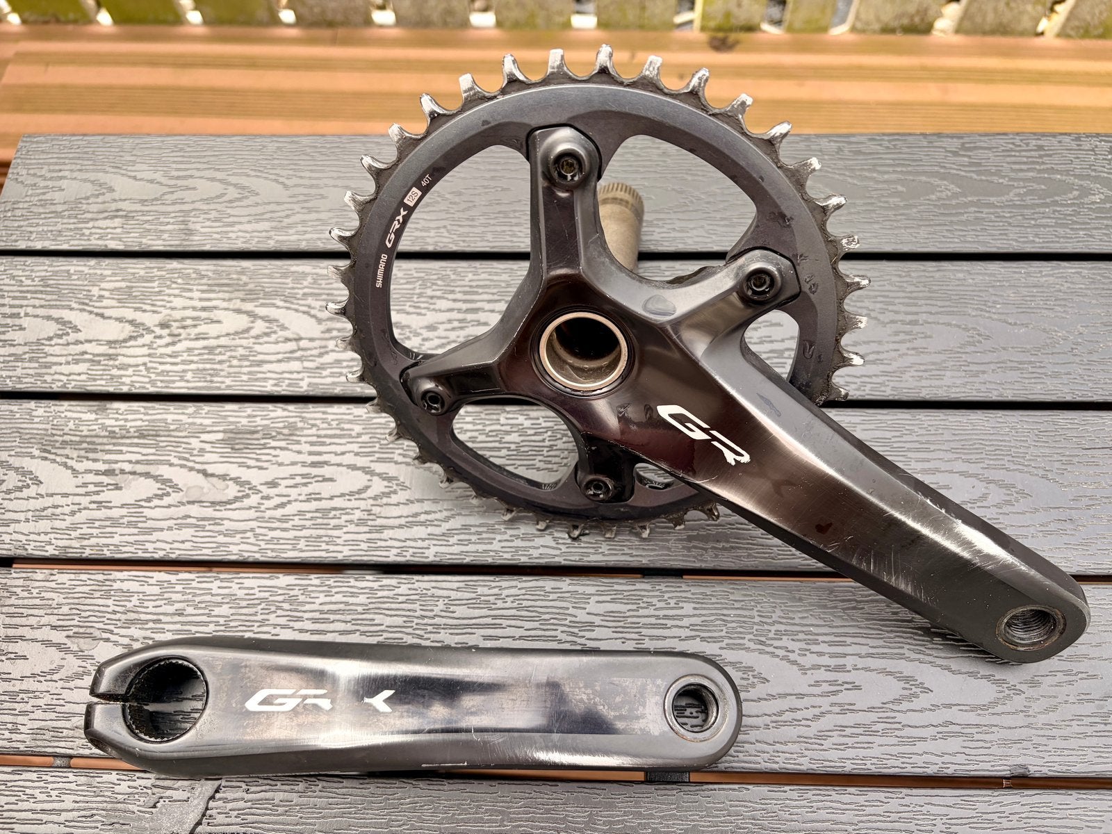 Gebruikt Shimano GRX 810 170mm met linkszijdige 4iiii, Fietsen en Brommers, Fietsonderdelen, Ophalen of Verzenden, Gebruikt, Crankstel of Pedalen
