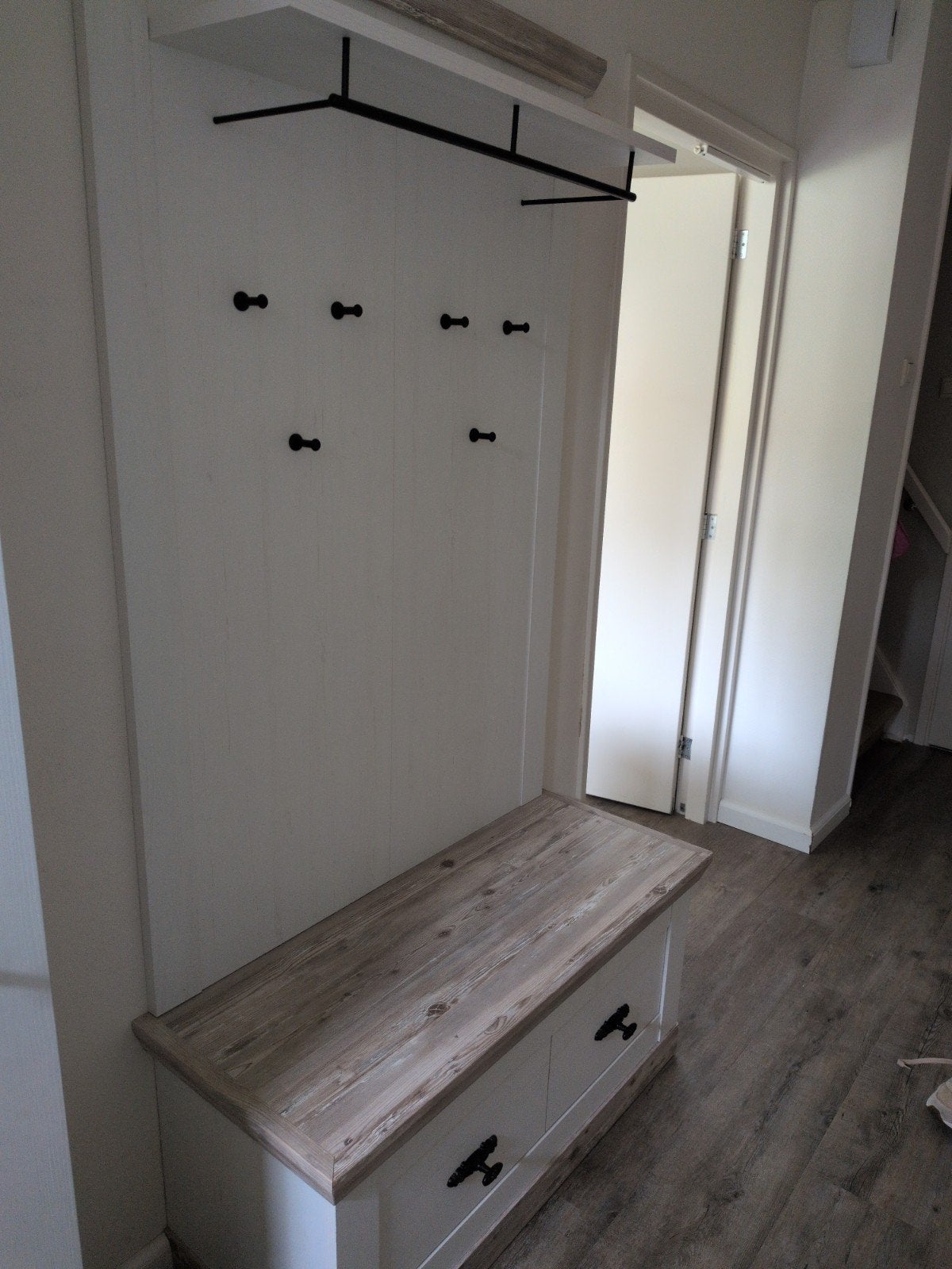 garderobe halkast kapstok-kast, Ophalen, Hout, Wandkapstok, 200 cm of meer