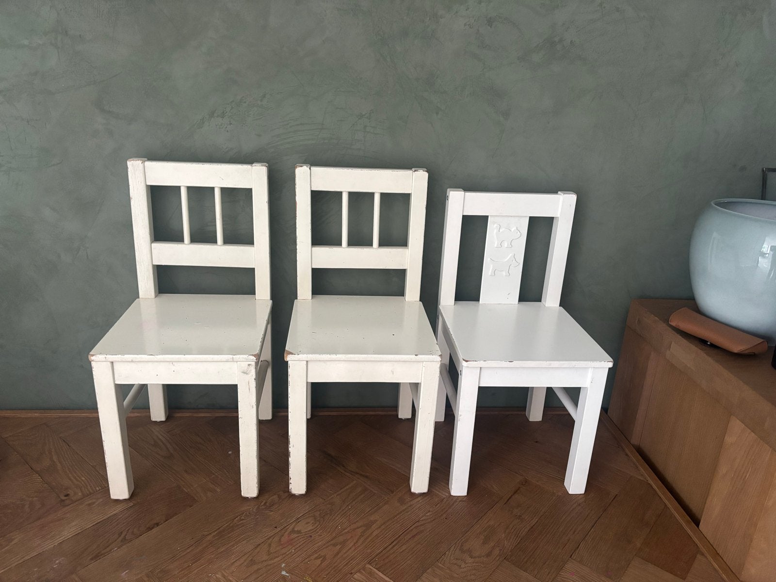 Set van 3 witte kinderstoeltjes, Ophalen, Gebruikt, Stoel(en)