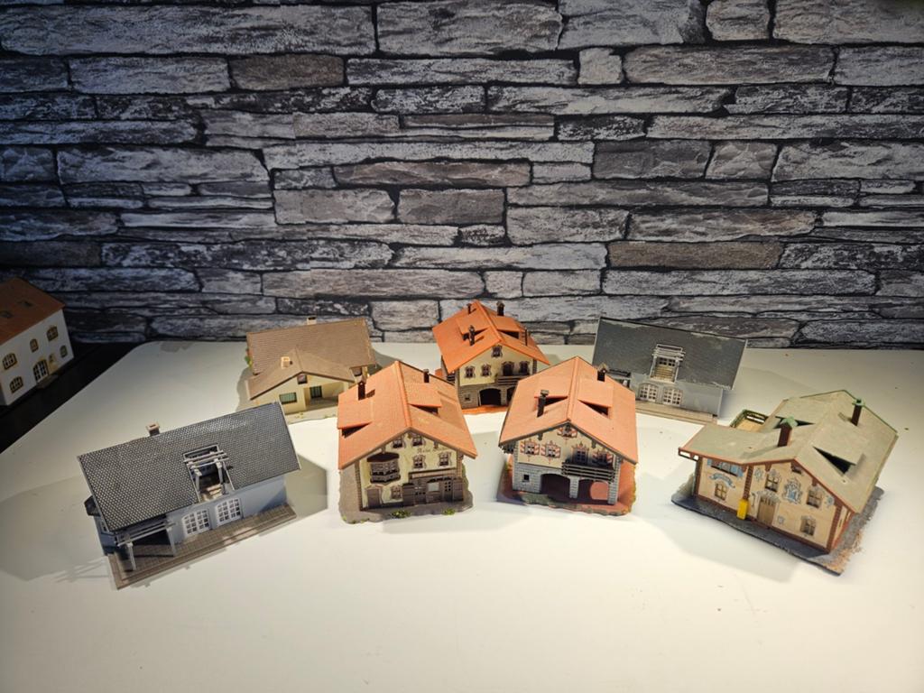 Duitse Oostenrijkse huizen N spoor modeltrein 1:160, Overige merken, Gebruikt, Gelijkstroom of Wisselstroom, Brug, Tunnel of Gebouw