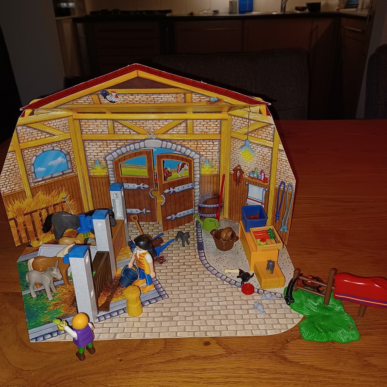 playmobil 4159 adventskalender kerst country  paarden, Ophalen of Verzenden, Zo goed als nieuw