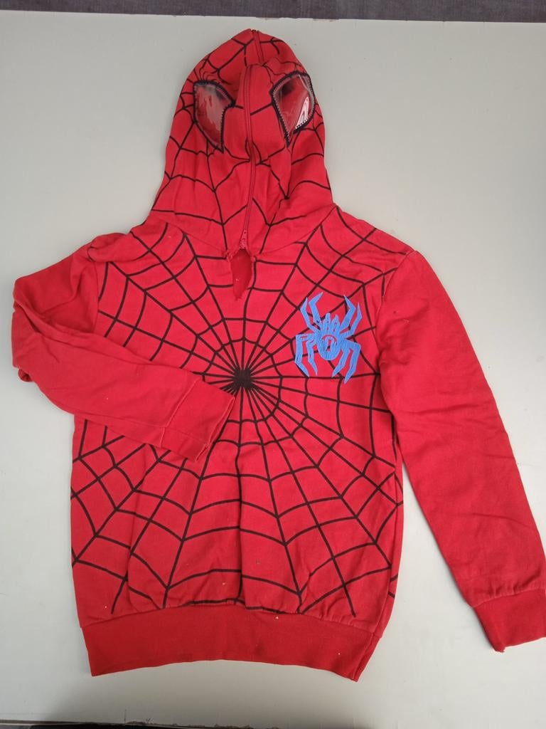 Spiderman Hoodie met Webdesign en Masker, Ophalen of Verzenden, Gebruikt, Spiderman, Jongen