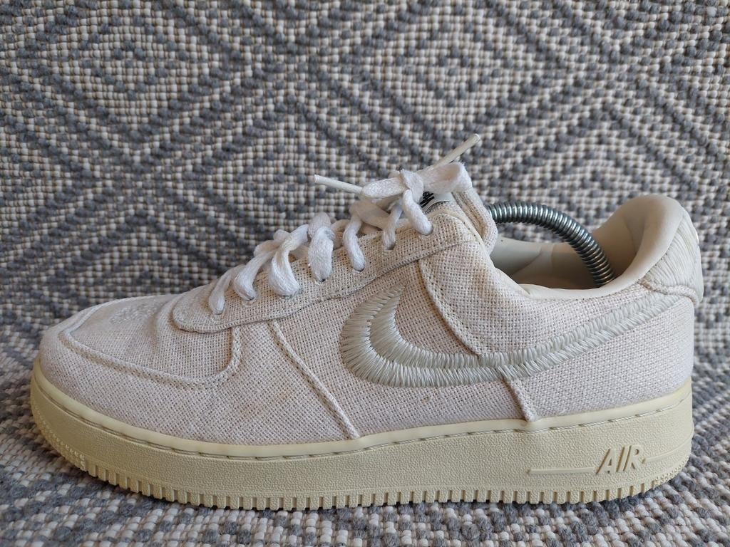 Nike Air Force 1 Low Stussy Fossil 44.5, Wit, Nike, Ophalen of Verzenden, Sneakers of Gympen