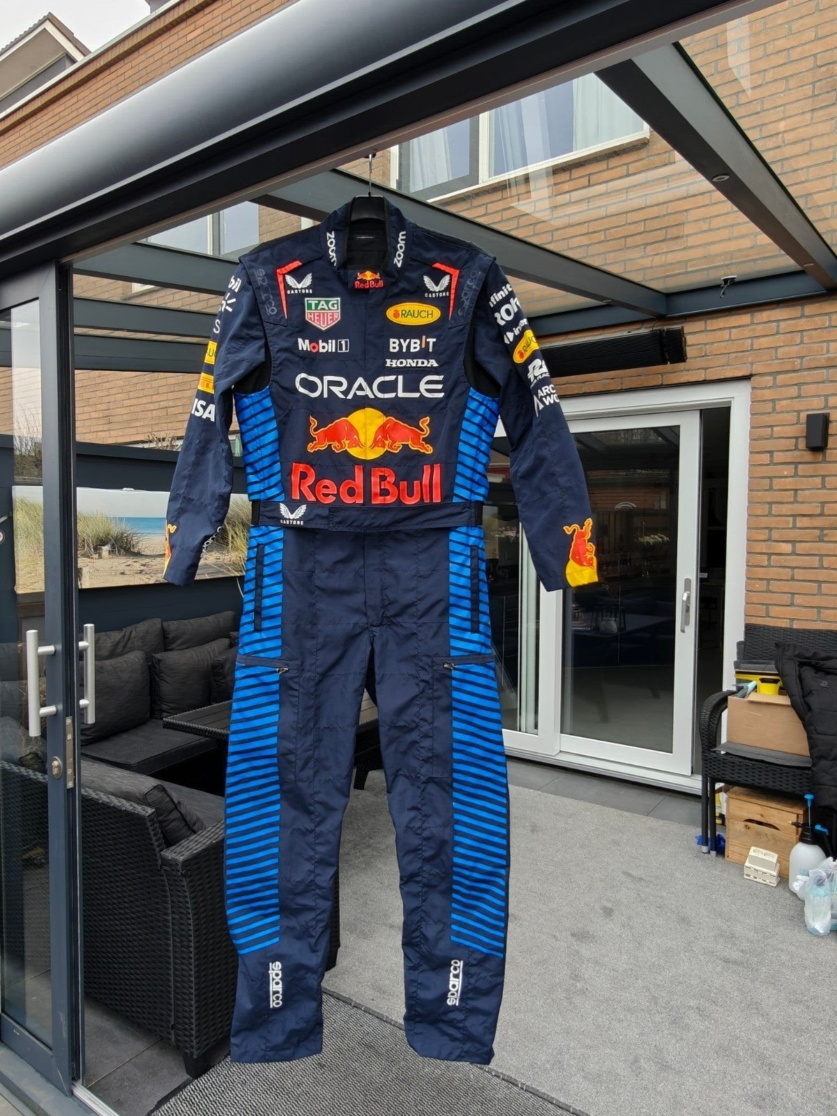 Red Blll Rcing F1 monteurpak en nomex, Ophalen, Maat 52/54 (L), Blauw, Zo goed als nieuw