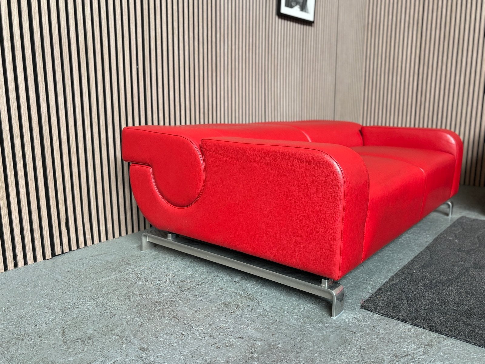GRATIS LEVERING Set Leolux B Flat Banken Leer Rood GEREINIGD, 100 tot 125 cm, 150 tot 200 cm, Hoekbank, Leer