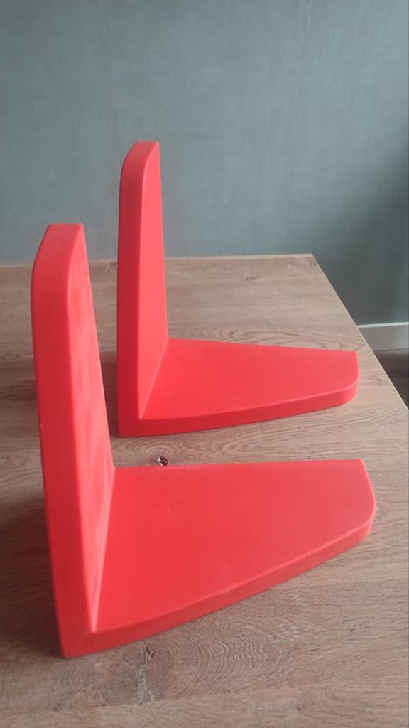 Rode Boekensteunen (2 stuks) - Modern Design, Huis en Inrichting, Woonaccessoires | Wandplanken en Boekenplanken, Ophalen of Verzenden