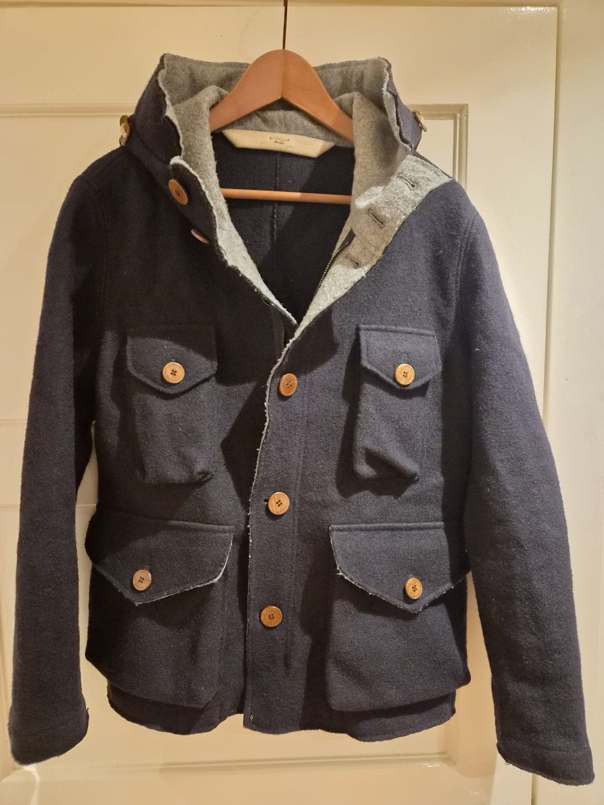 Siviglia Heren Jas - 100% Schapenwol - Maat 48 - Donkerblauw, Ophalen of Verzenden, Gedragen, Maat 48/50 (M), Siviglia