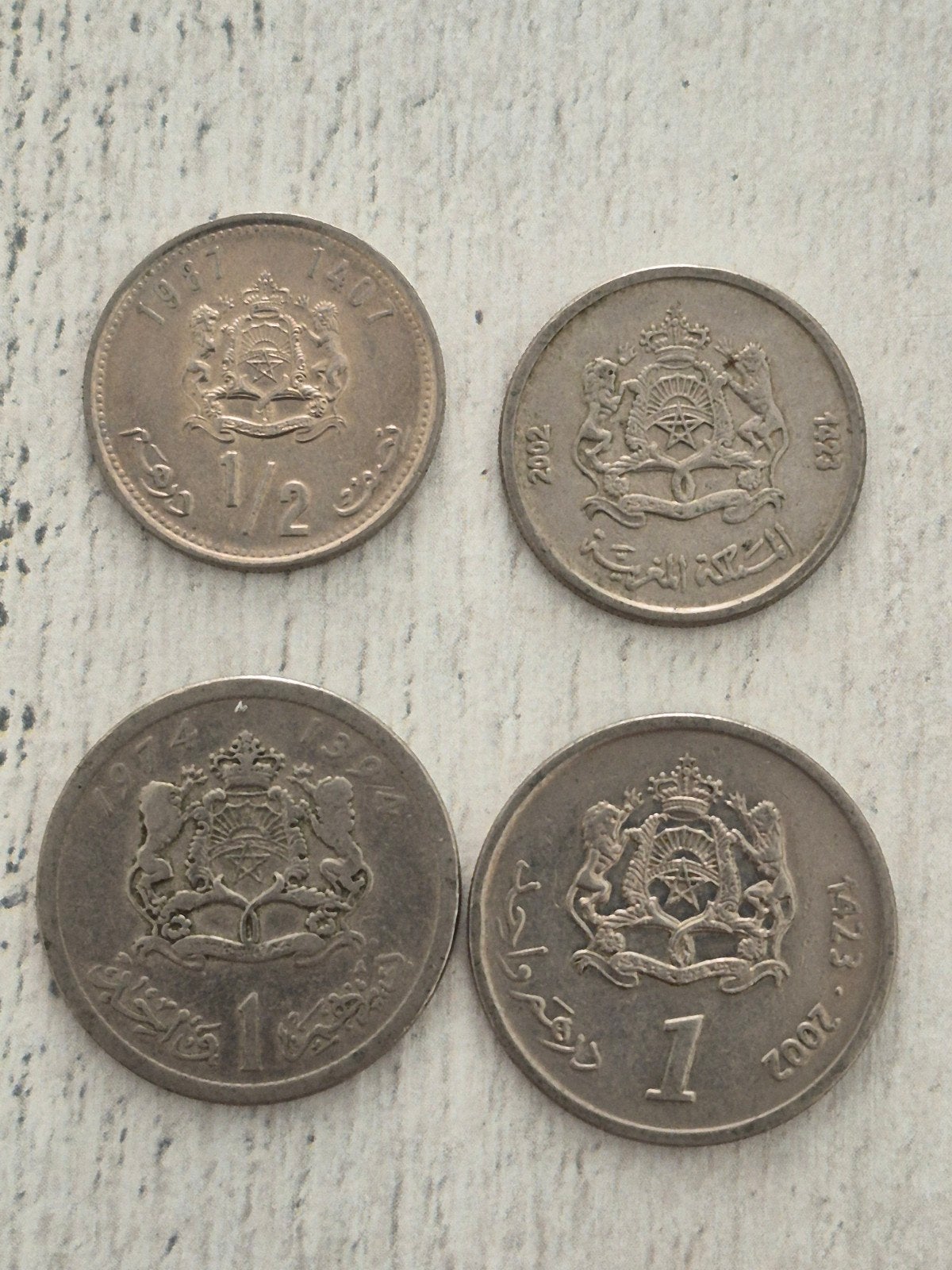 Set van 4 Marokkaanse munten - Diverse jaartallen, Ophalen of Verzenden, Midden-Oosten, Setje
