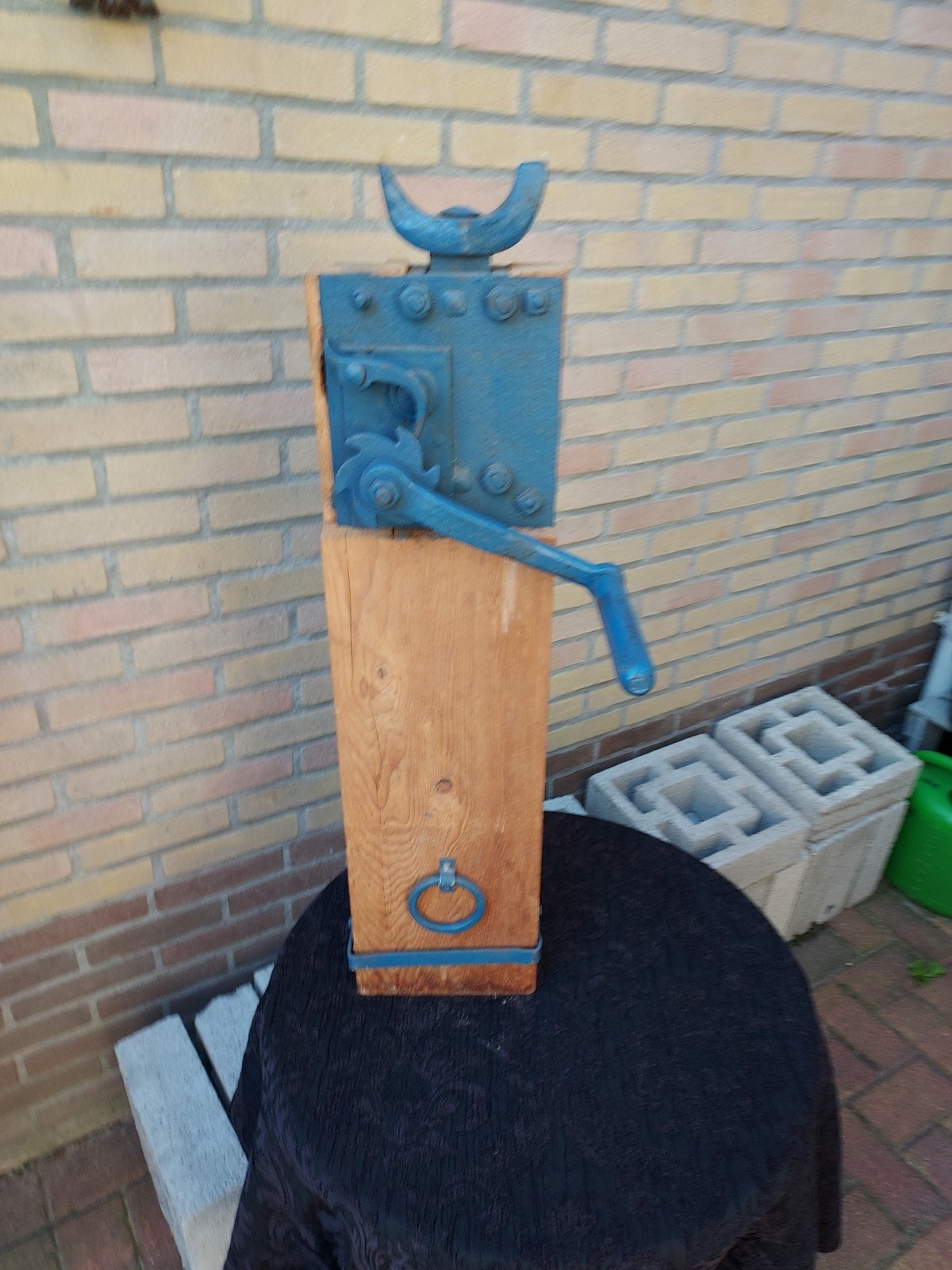oude dommekracht, Ophalen, Gebruikt, Hydraulisch, Garagekrik