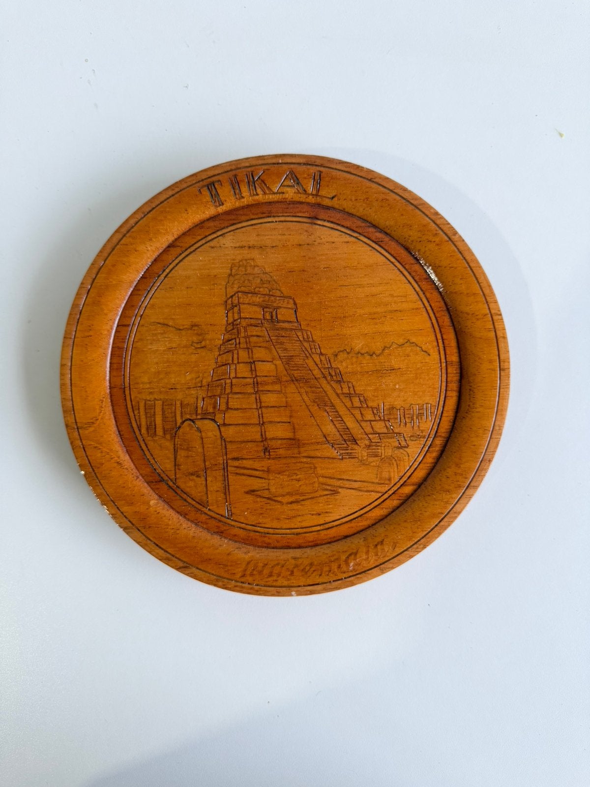 Tikal Maya-pyramide wandbord uit Guatemala, Antiek en Kunst, Ophalen of Verzenden